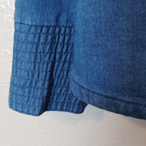 INC International Concepts  Denim Jacket Blazer Military Style Gold Button - Picture 5 of 14